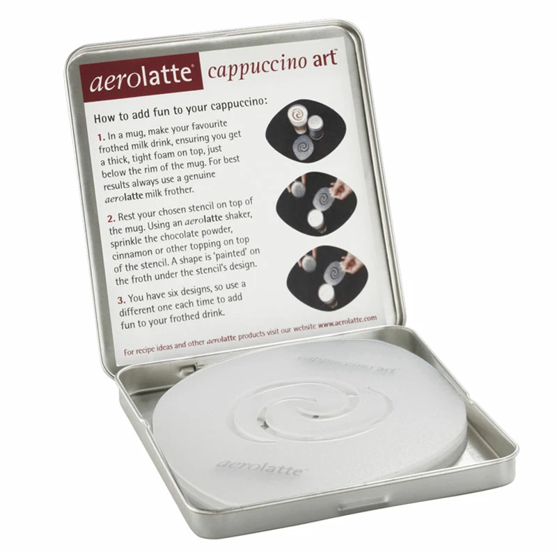 Brandneu 👍 Cilio Aerolatte Schablonen Cappuccino Art Set A 6 Stk. 🌟 3 Brandneu 👍 Cilio Aerolatte Schablonen Cappuccino Art Set A 6 Stk. 🌟